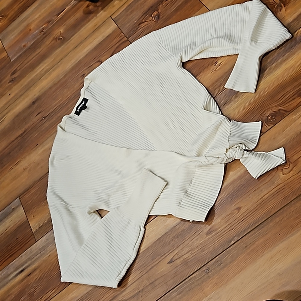 Express wrapped ribbed top
